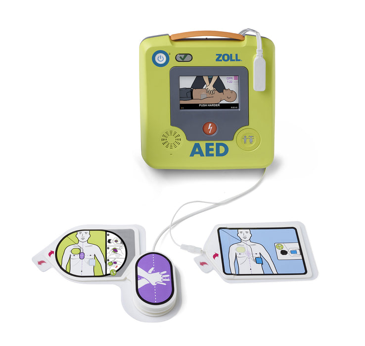 ZOLL AED 3 Fully Automatic Defibrillator & Defibsafe 2 Outdoor Heated Locked Bundle
