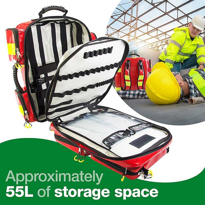 Emergency Backpack, X Large, PVC, Red