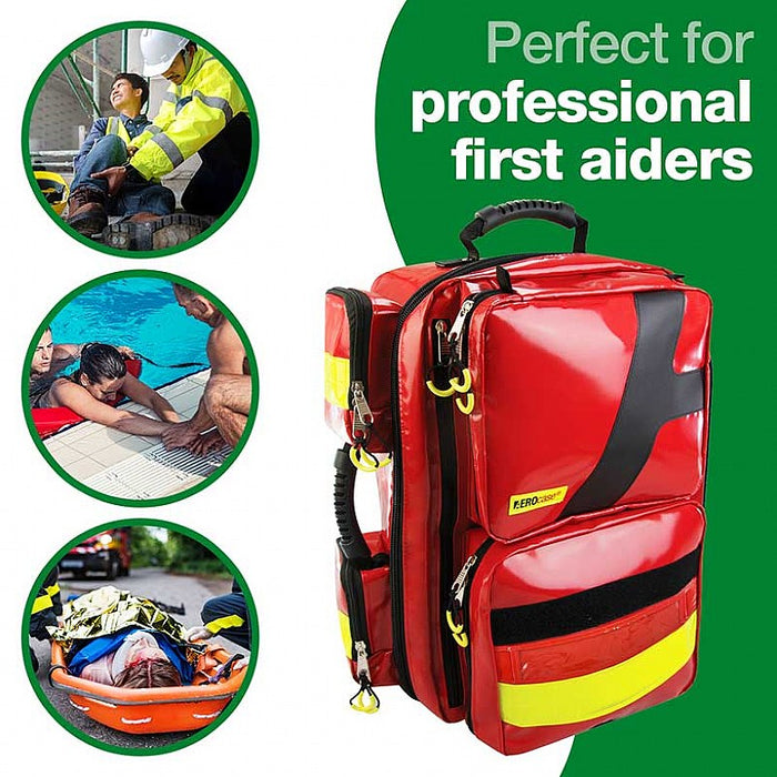 Emergency Backpack, X Large, PVC, Red