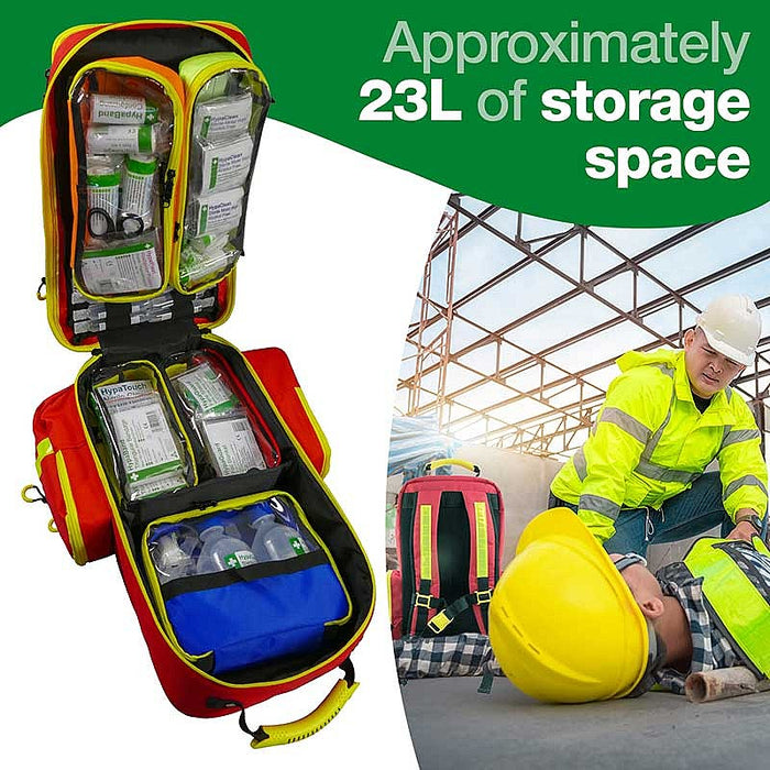 Emergency Backpack, Large, Polyester, Red