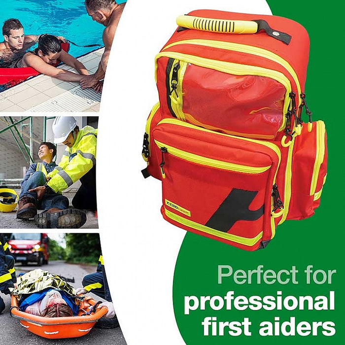 Emergency Backpack, Large, Polyester, Red