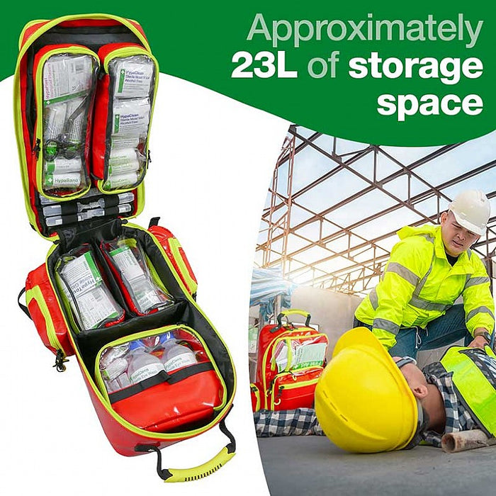 Emergency Backpack, Large, PVC, Red