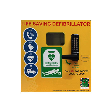 Defib Store 1000 locked cabinet