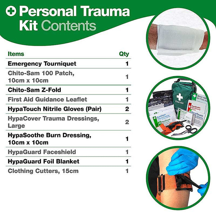 Personal Trauma Kit with Chito-SAM 100 Z-Fold Dressing