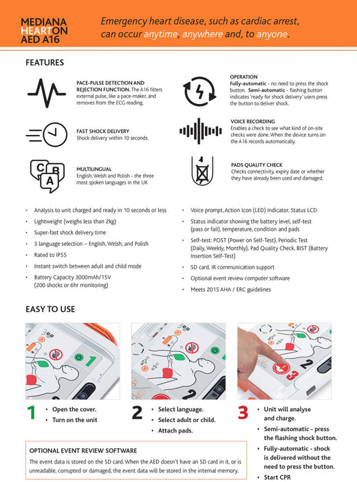 Mediana HeartOn A16 Replacement Defibrillator Battery Pack
