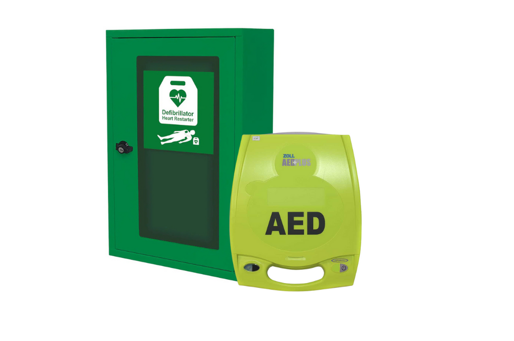 ZOLL AED Plus Fully Automatic Defibrillator Indoor AED Bundle Package Deal Thumb Lock