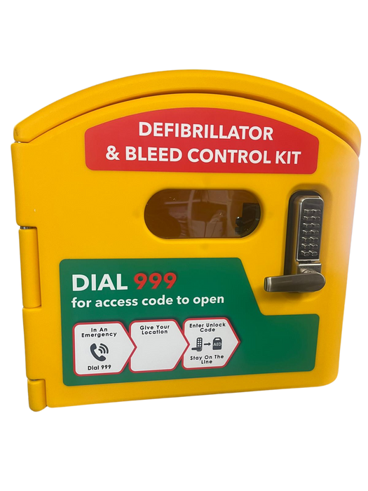 DefibCaddy External Locked Defibrillator & Bleed Control Cabinet