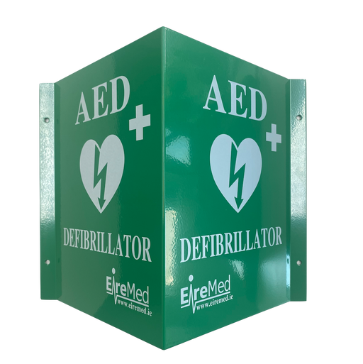 3D Green Defibrillator Wall Sign