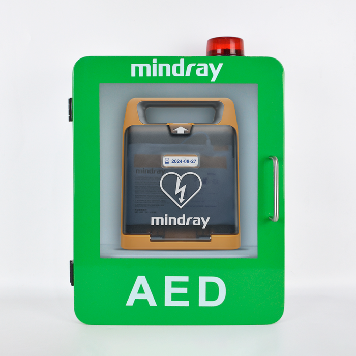 C2 Mindray AED Fully Automatic Defibrillator with Mindray AED Unlocked Cabinet with Alarm