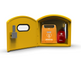 DefibCaddy External Unlocked Defibrillator Cabinet & STOP THE BLEED Sticker