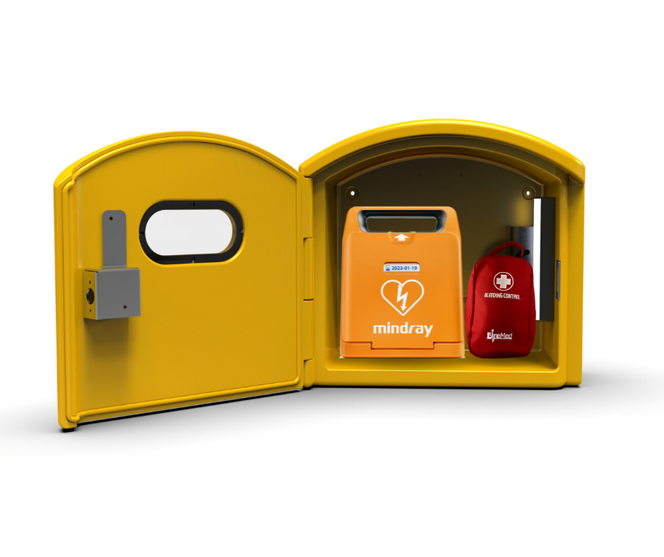 Defrib Sticker DefibCaddy External Unlocked Defibrillator Cabinet & STOP THE BLEED St ...