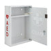 AED Alarmed Metal Cabinet with Shelf White/Glass/Alarmed