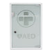 AED Alarmed Metal Cabinet with Shelf White/Glass/Alarmed