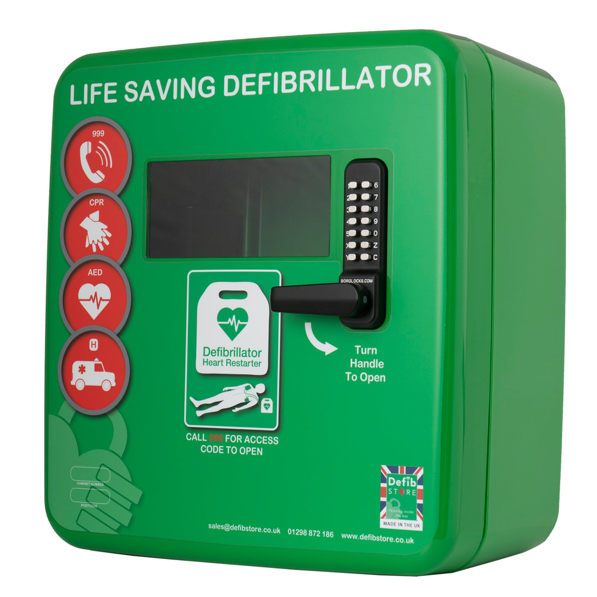 Defib Store 4000 Outdoor Defibrillator Cabinet Locked Green ...