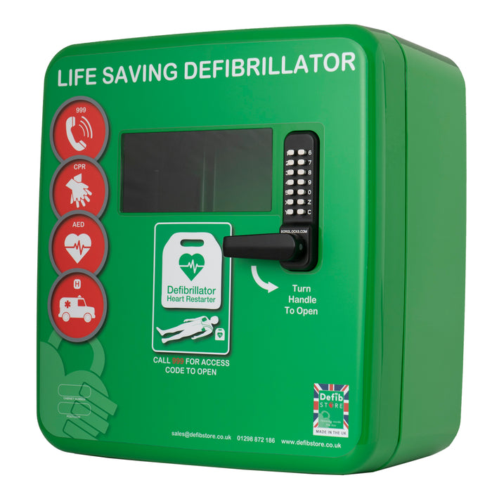 Defib Store 4000 Outdoor Defibrillator Cabinet Locked Green