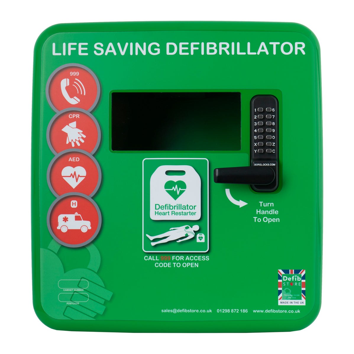 Defib Store 4000 Outdoor Defibrillator Cabinet Locked Green ...