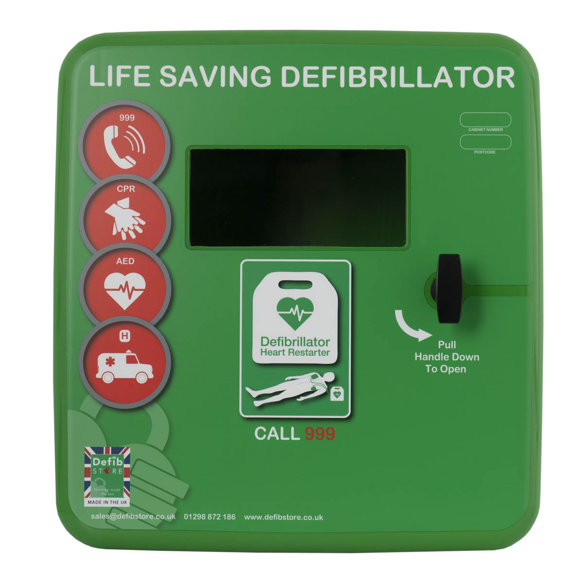 Defib Store 4000 Outdoor Defibrillator Cabinet UnLocked Green ...