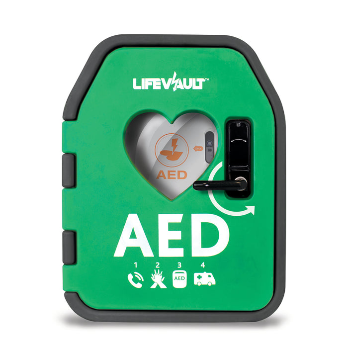 LifeVault Temperature Controlled External AED Cabinet – Unlocked Door