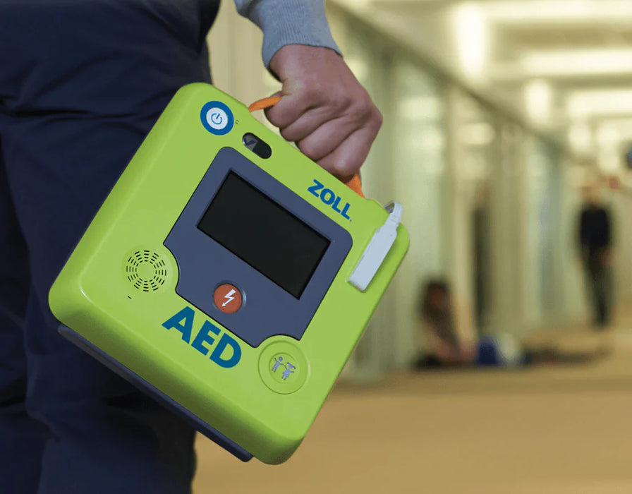 ZOLL AED 3 Fully Automatic Defibrillator & Indoor Cabinet with Logo Bundle