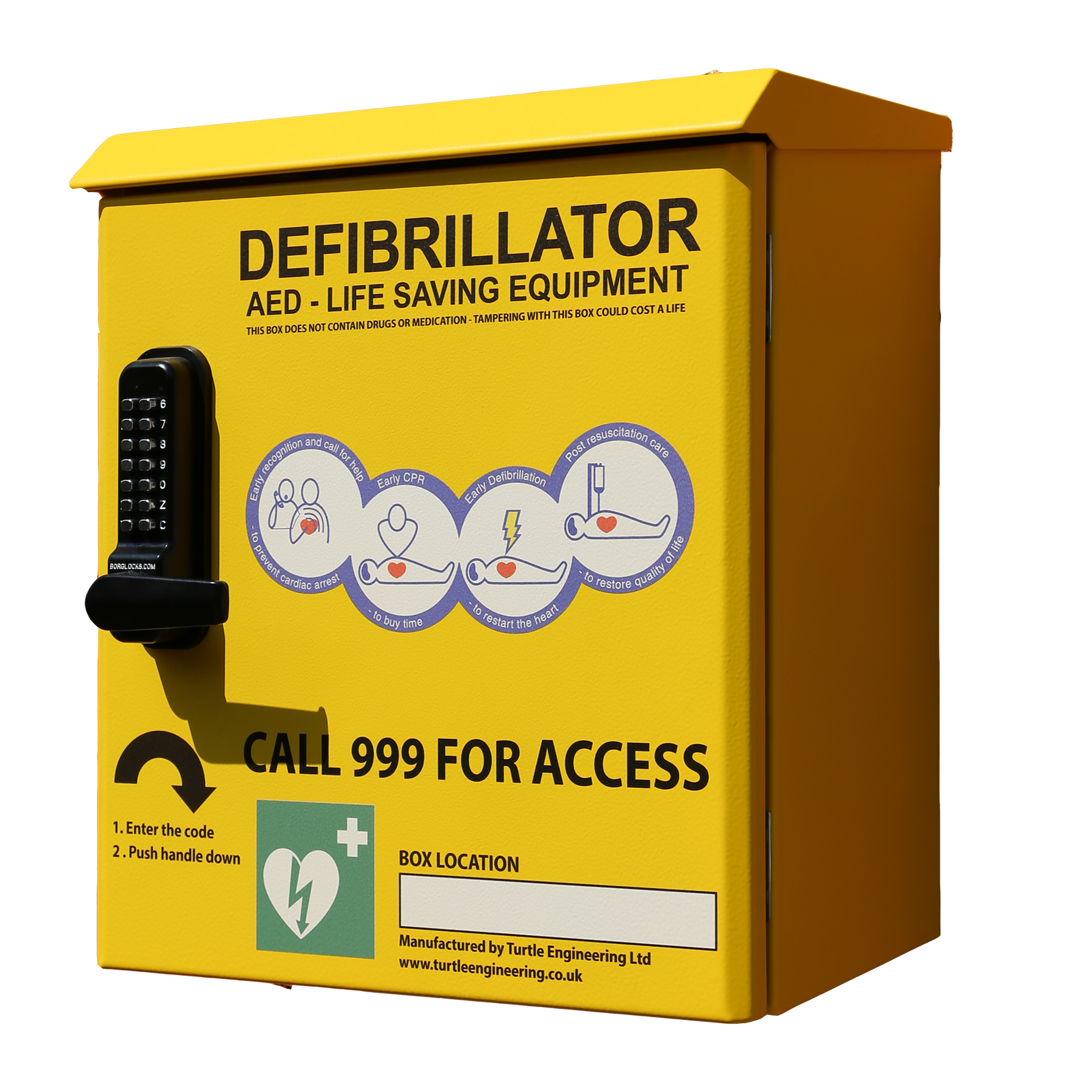 External Heated Defibrillator Cabinet Locked AWC002 — Defib4Life Ltd
