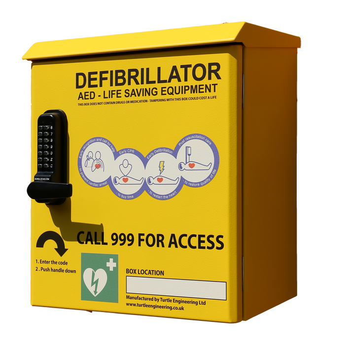 External Heated Defibrillator Cabinet Locked AWC002