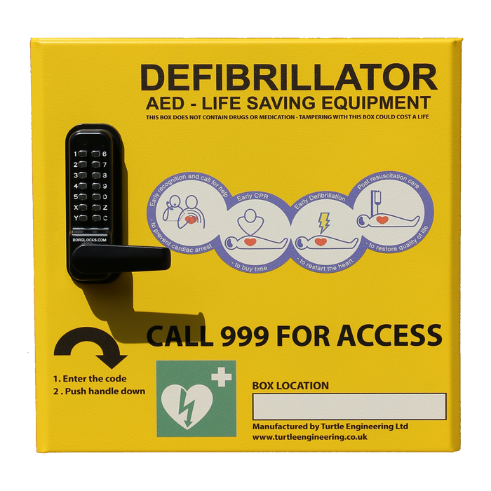 External Heated Defibrillator Cabinet Locked AWC002