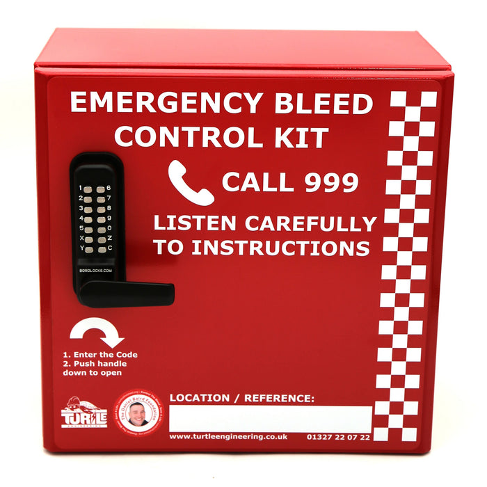 Emergency Bleed Control Locked Cabinet & Daniel Baird Bleed Control Kit Package With Celox Gauz