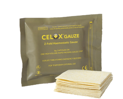 Celox Gauze 5 foot Z Fold Haemostatic dressing