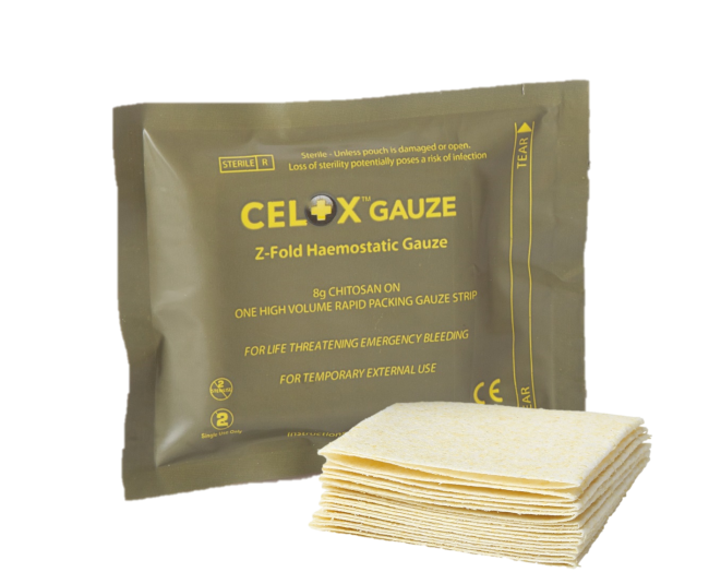 Celox Gauze 5 foot Z Fold Haemostatic dressing