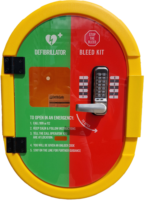 DefibSafe 2 Locked Heated Defibrillator & Bleed Split Cabinet