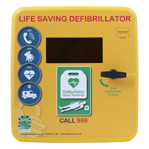 Defib Store 4000 Outdoor Defibrillator Cabinet UnLocked Yellow