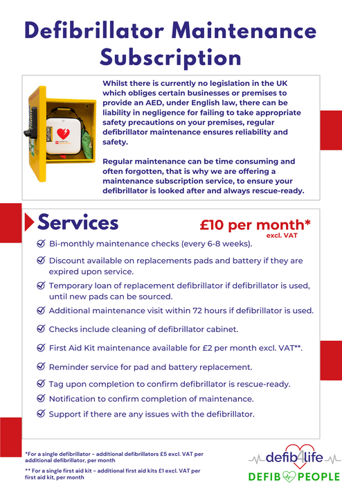 Defibrillator Maintenance Check Per Defibrillator Every 6-8 Week Guardian Care