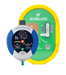 Heartsine Samaritan 500P AED Defibrillator and Defibsafe 2 Locked Cabinet External Bundle.