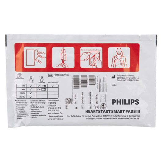 Philips HeartStart FR3/FR2 Adult SMART Pads III Defibrillator Pads
