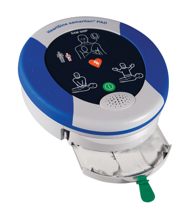 Bundle Heartsine 350P AED Defibrillator with Defibstore 4000 Locked Cabinet