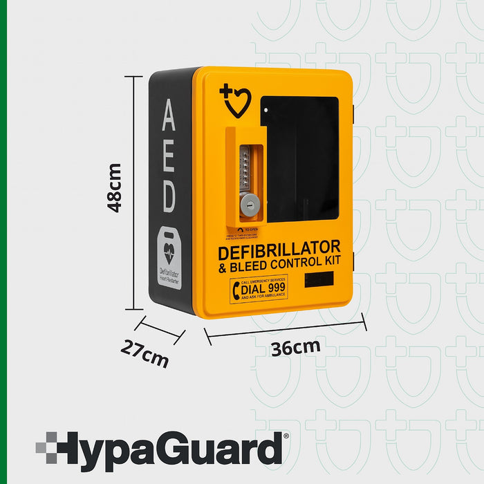 HypaGuard Outdoor AED Cabinet with HypaStop Bleed Control Kit | Lockable, Alarmed & Temperature-Controlled
