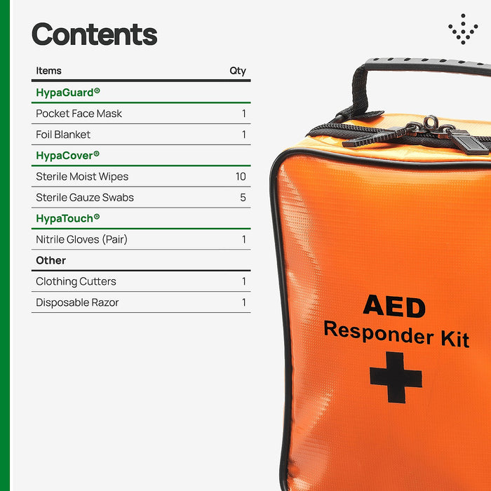 AED Defibrillator Responder Kit in Portable Zip Bag Rescue Ready Kit