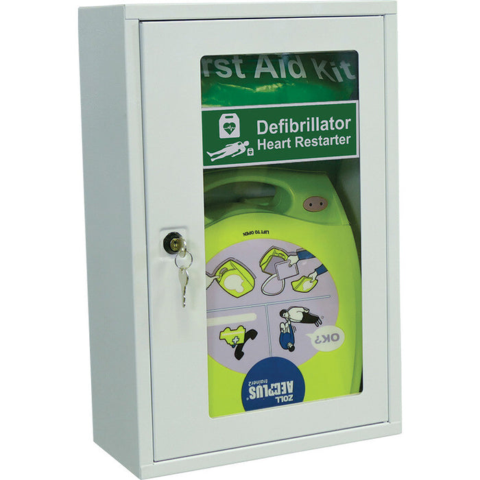 Indoor Defibrillator AED Wall Cabinet Key Lock  Fits Most Popular AED Brands