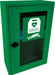 Green Indoor Defibrillator AED Wall Cabinet Thumb & Key Lock