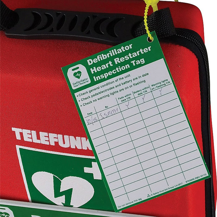 Defibrillator AED Inspection Tag