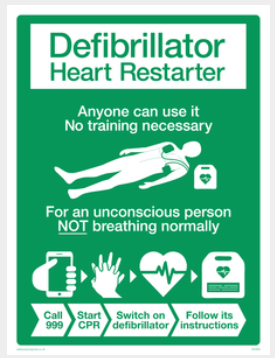 Defibrillator Heart Restarter Poster Sign — Defib4Life Ltd