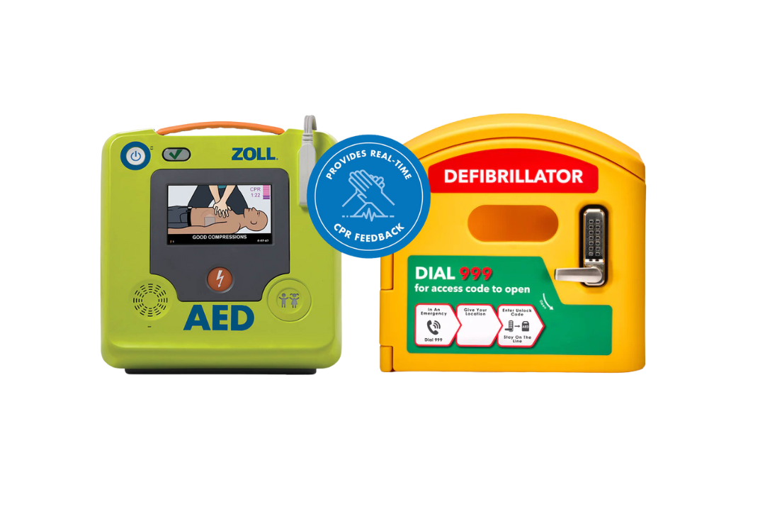 ZOLL AED 3 Fully Automatic Defibrillator & Defibcaddy Outdoor Heated L ...