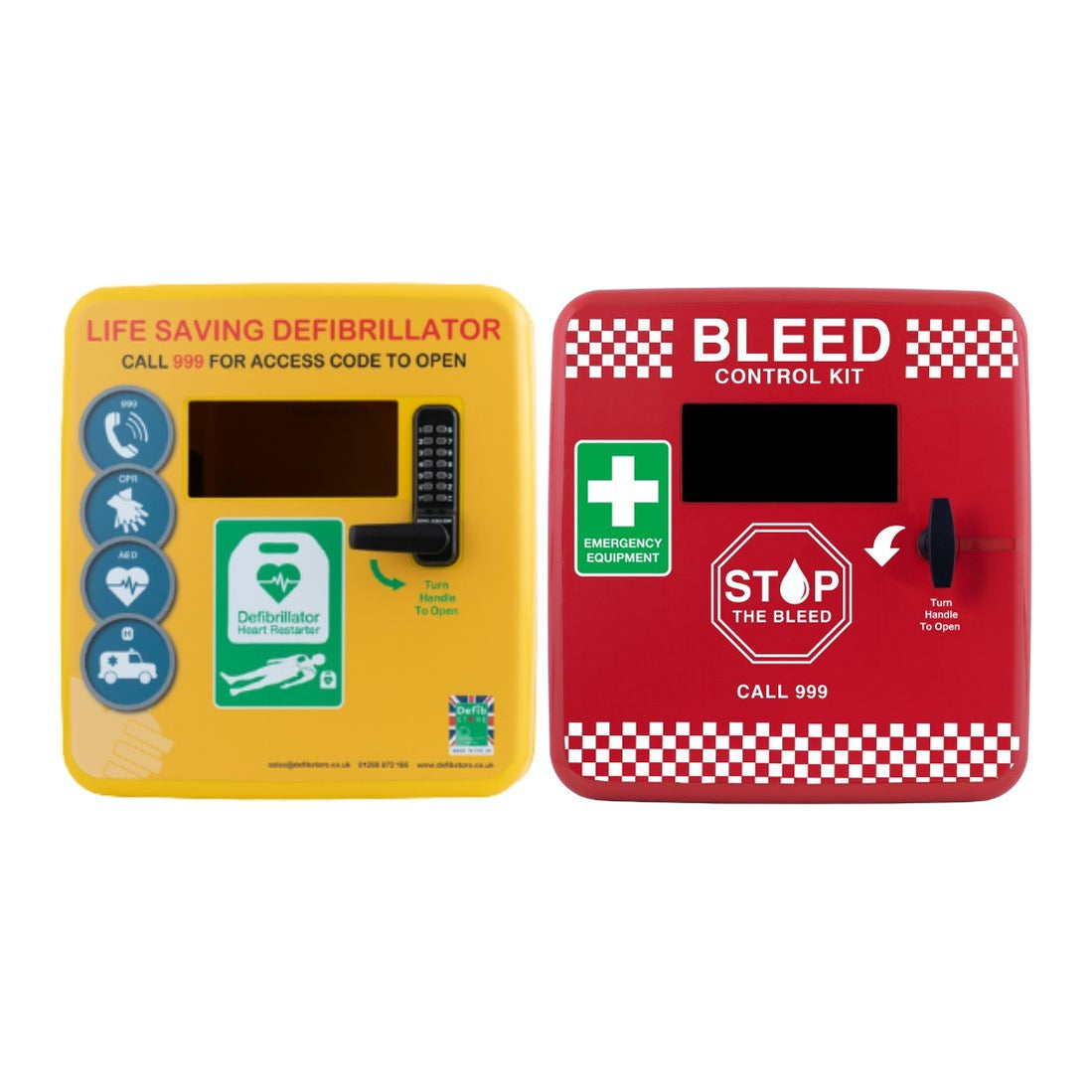 Defib Store 4000 Outdoor Defibrillator & Bleed Control Cabinet Bundle ...