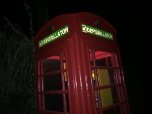 Telephone Box Defibrillator Sign