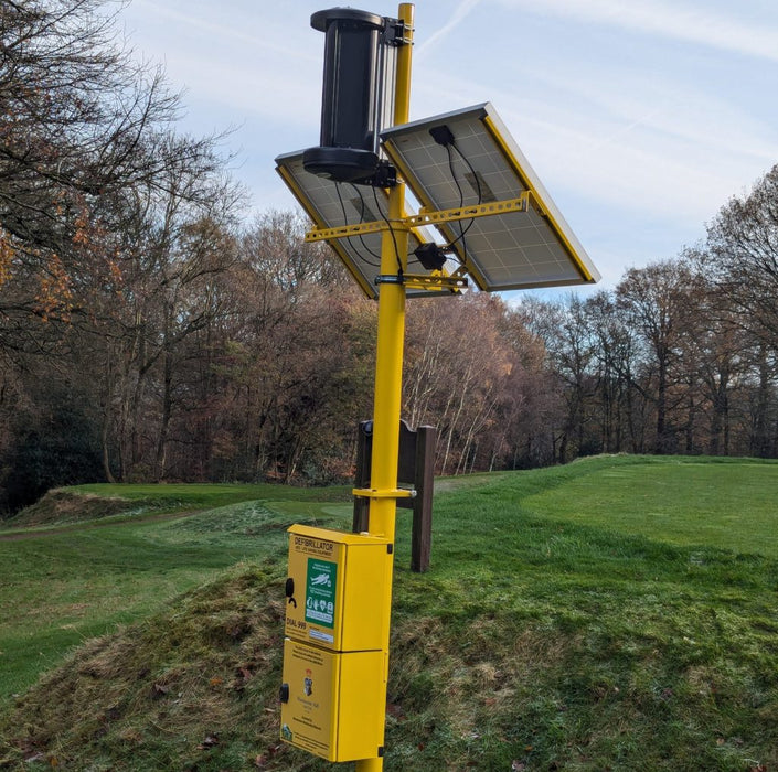 Solar & Wind Powered AED Defibrillator Cabinet with optional full remote monitoring